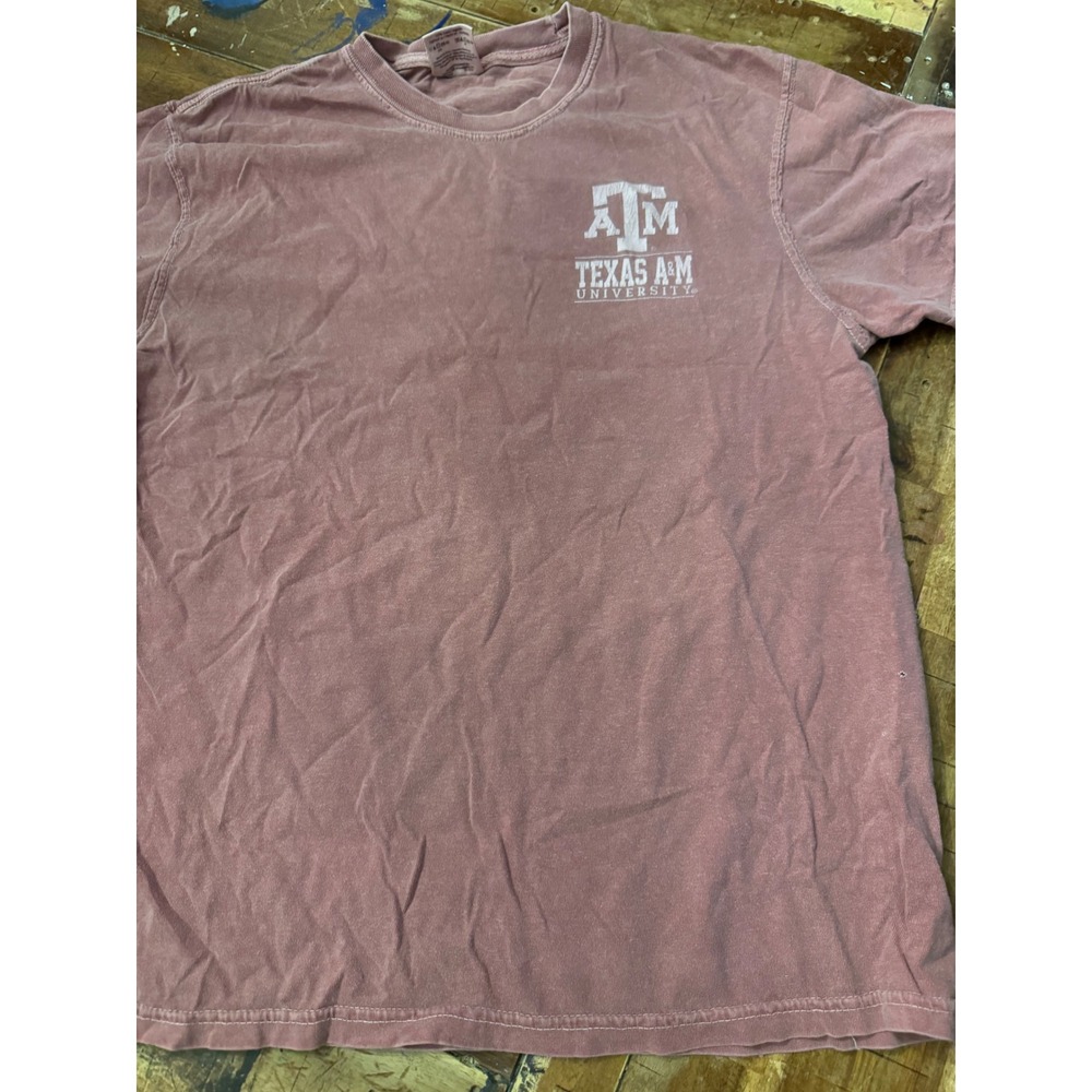 Comfort Colors Texas A&M University T-Shirt Maroon Academic Building Graphic XL